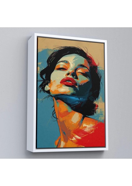 - Çerçeveli Pop Art Tarzda Güzel Kadın TABLOSU-7709
