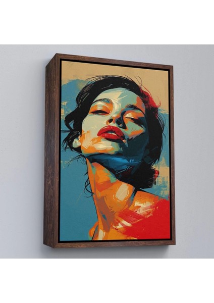- Çerçeveli Pop Art Tarzda Güzel Kadın TABLOSU-7709