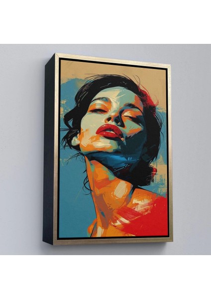 - Çerçeveli Pop Art Tarzda Güzel Kadın TABLOSU-7709