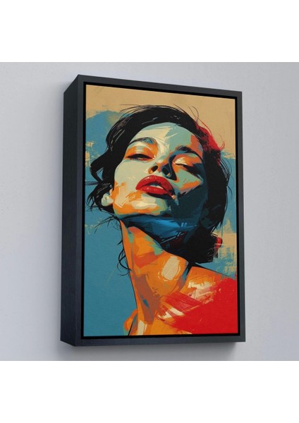 - Çerçeveli Pop Art Tarzda Güzel Kadın TABLOSU-7709