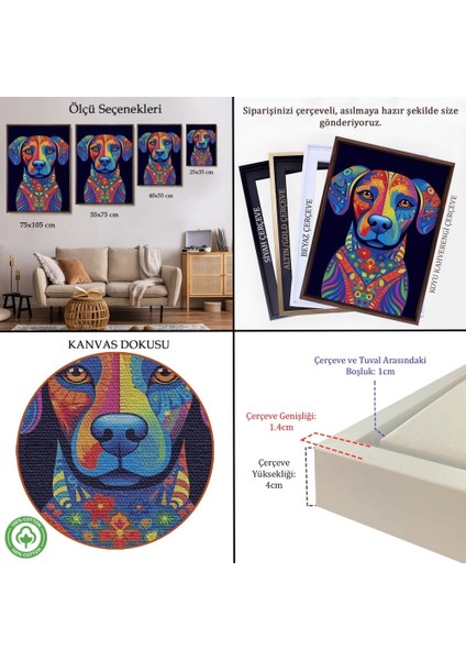 - Çerçeveli Mandala Renkli Köpek TABLO-7545 indirimleri