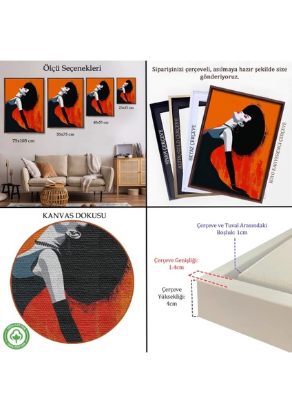 - Çerçeveli Güzel Soyut Kadın TABLO-7655 indirimleri