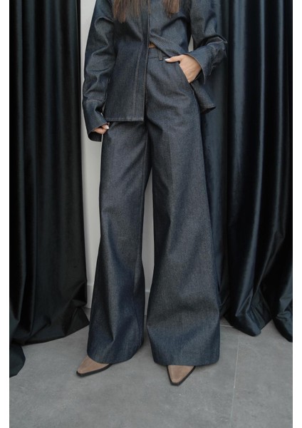 Koyu Lacivert Wide Leg Jean fiyatları