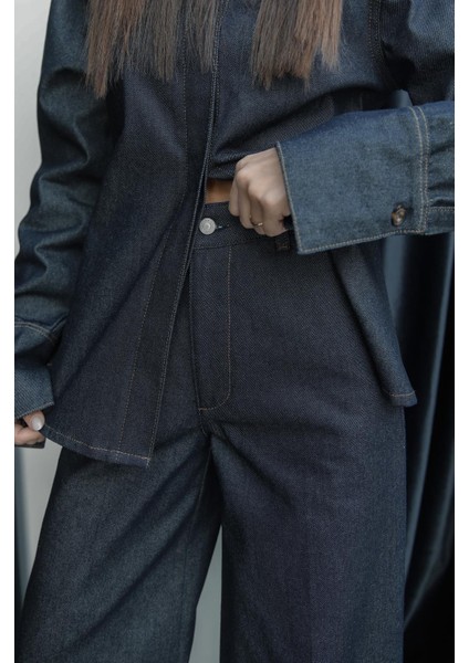 Koyu Lacivert Wide Leg Jean indirimleri