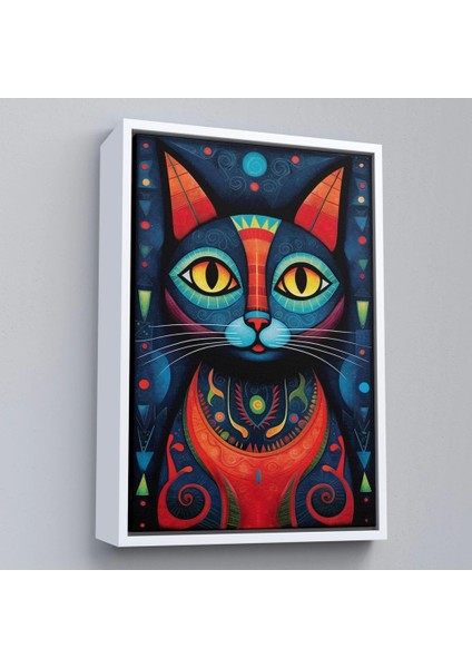 - Çerçeveli Pablo Picasso Tarzı - Soyut Renkli Kedi TABLO-7512