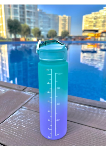 Motivasyonel Su Matarası Turkuaz Suluk 750ML Spor Salonu Su Şişesi fiyatları