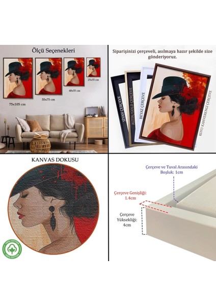 - Çerçeveli Güzel Kadın TABLOSU-7573