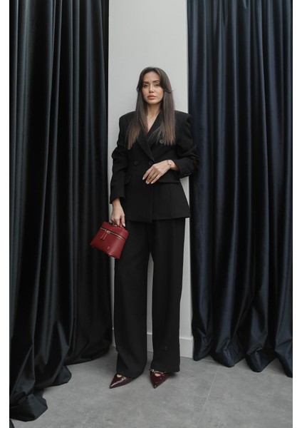 Siyah Premium Blazer Ceket Pantolon Takım