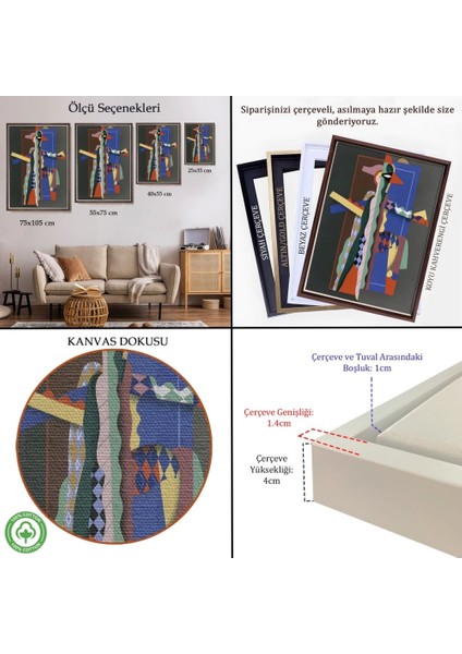 - Çerçeveli Georges Valmier - Soyut Sanat TABLOSU-7308 indirimleri