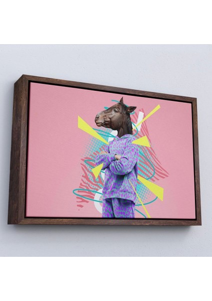 - Çerçeveli At Kafalı Insan TABLOSU-7256