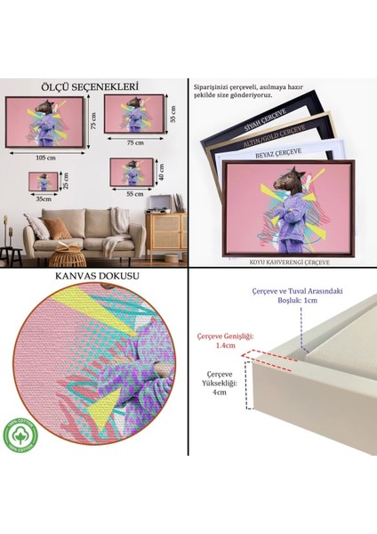 - Çerçeveli At Kafalı Insan TABLOSU-7256 indirimleri