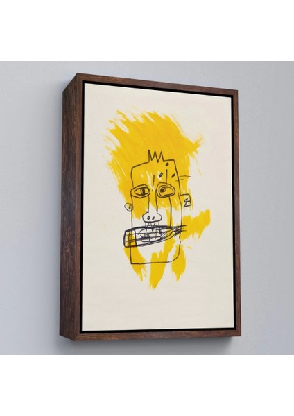 - Çerçeveli Jean-Michel Basquiat - Sarı Saçlı Isimsiz TABLO-7440