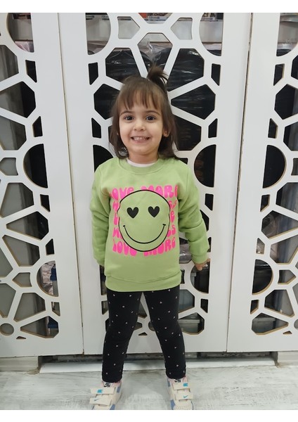 Kız Çocuk Şardonlu Desenli Sweatshirt -Sweat