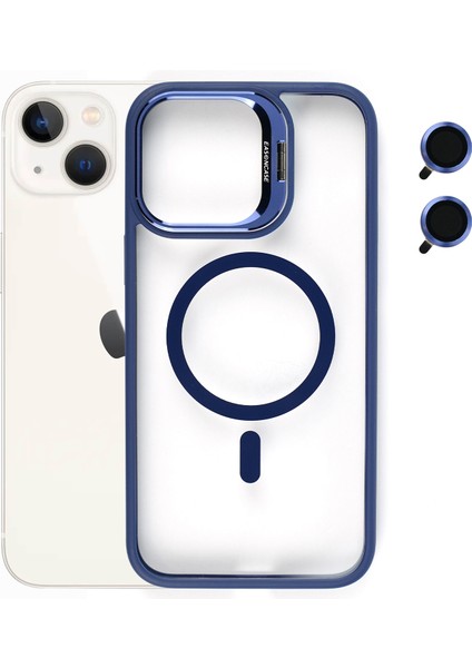 Apple iPhone 11 Kılıf Magsafe Uyumlu Kamera Standlı +Lens Koruyuculu Kapak