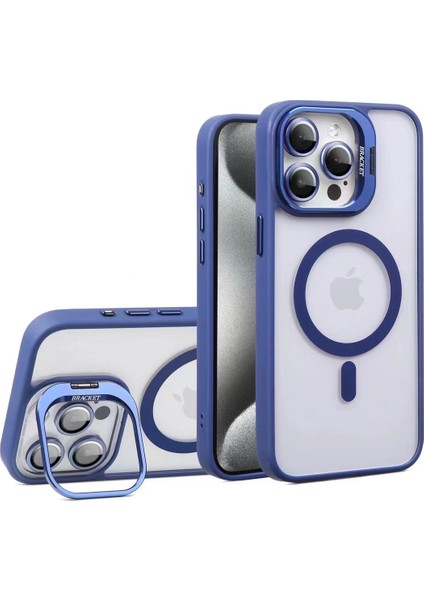 Apple iPhone 11 Kılıf Magsafe Uyumlu Kamera Standlı +Lens Koruyuculu Kapak