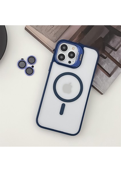 Apple iPhone 11 Kılıf Magsafe Uyumlu Kamera Standlı +Lens Koruyuculu Kapak