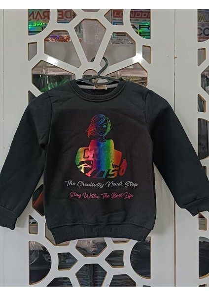 Kız Çocuk Şardonlu Desenli Sweatshirt -Sweat fiyatları