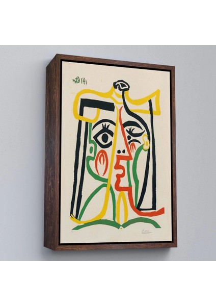 - Çerçeveli Pablo Picasso - Jacqueline'in Hasır Şapkalı TABLO-7419
