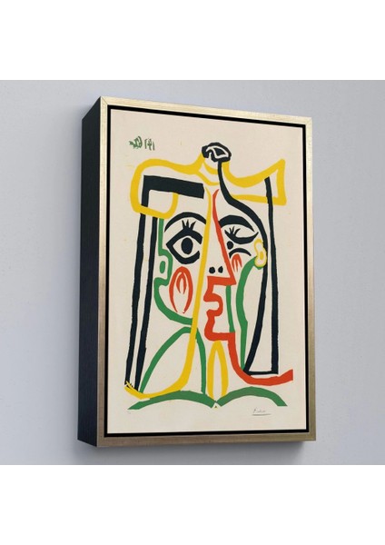 - Çerçeveli Pablo Picasso - Jacqueline'in Hasır Şapkalı TABLO-7419