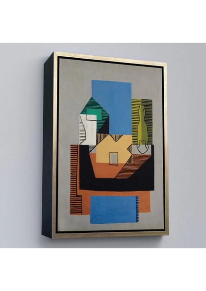- Çerçeveli Pablo Picasso - Gitar, Şişe ve Meyve Kase TABLOSU-7317