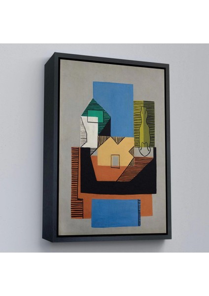 - Çerçeveli Pablo Picasso - Gitar, Şişe ve Meyve Kase TABLOSU-7317