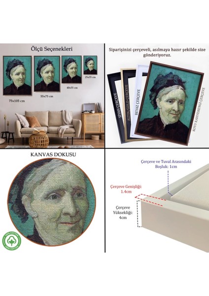 - Çerçeveli Vincent Van Gogh - Sanatçının Annesinin Portresi TABLO-7465 indirimleri