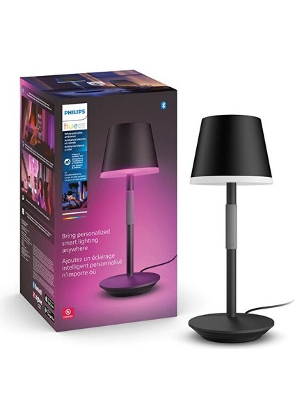 Hue Go Belle Taşınabilir Siyah Masa Lambası