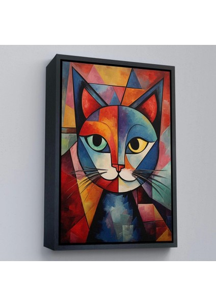 - Pablo Picasso Tarzı - Soyut Renkli Kedi TABLO-7375