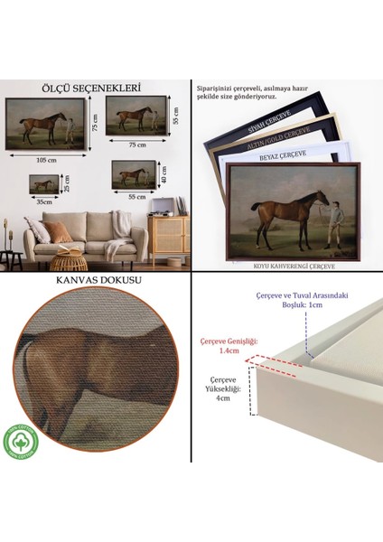 - Çerçeveli George Stubbs'un Uzun Bacaklı At ve Jokeyi Tablosu - Molly Long-Legs With Her JOCKEY-7012 indirimleri