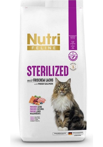 Sterilised Somon 10 kg Tahılsız Kısır Kedi Maması Kümes Hayvan Ciğer Orman Meyveli