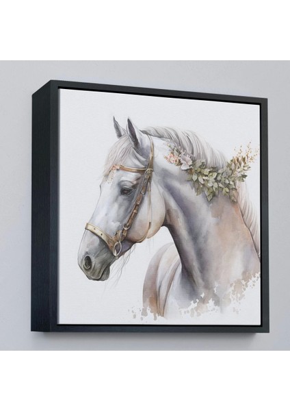 - Çerçeveli Beyaz At TABLOSU-8363