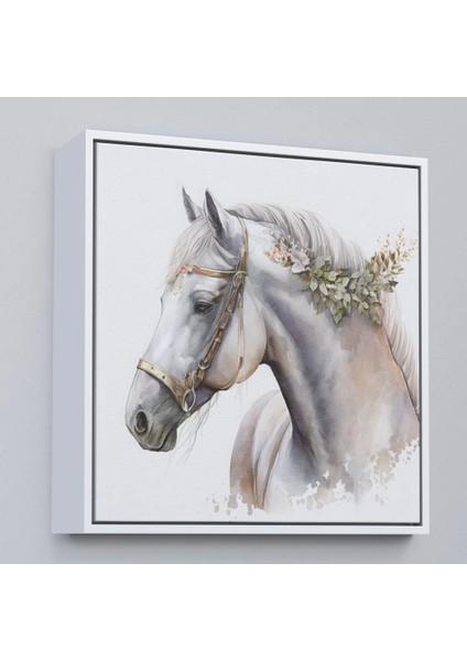 - Çerçeveli Beyaz At TABLOSU-8363 fırsatları