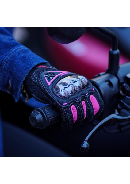 MC44W Pembe-Siyah Kadın Motosiklet Eldiveni modelleri