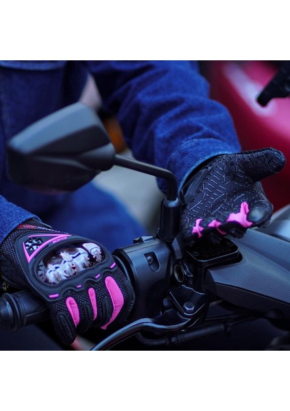 MC44W Pembe-Siyah Kadın Motosiklet Eldiveni indirimleri