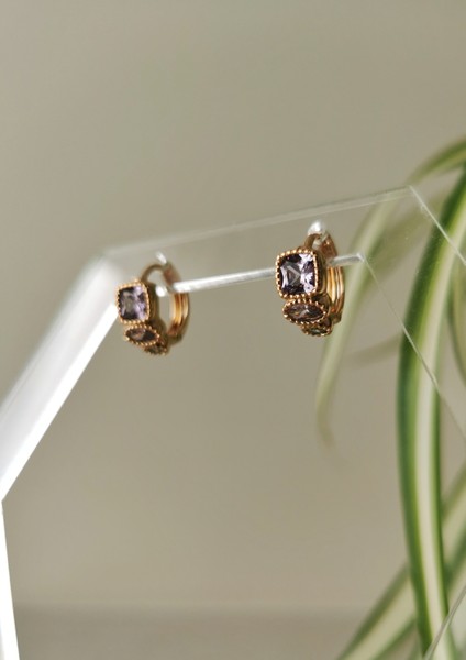 Renkli Zirkon Taşlı Vip Kadın Halka Küpe modelleri