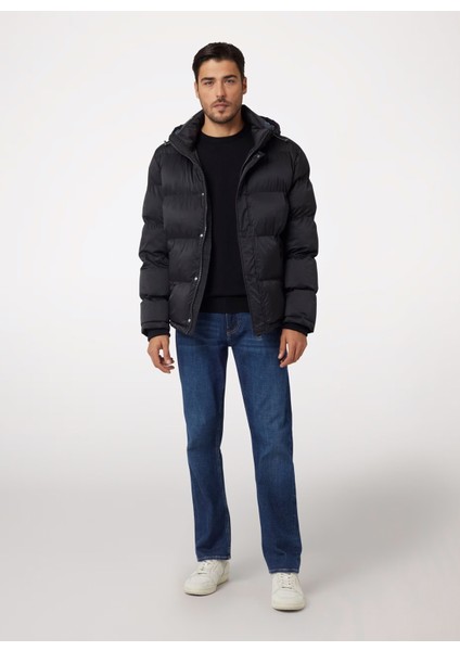 Siyah Erkek Mont M4BL21WGJ42JBLK Stretch Puffa Jacke