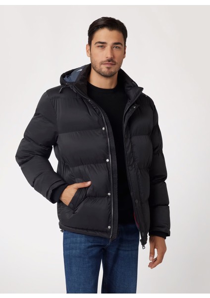Siyah Erkek Mont M4BL21WGJ42JBLK Stretch Puffa Jacke fiyatları
