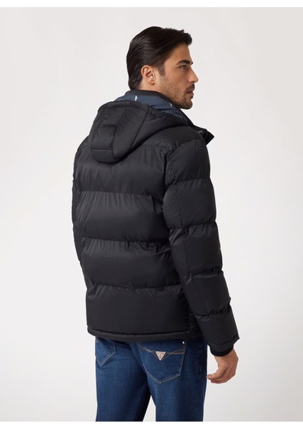 Siyah Erkek Mont M4BL21WGJ42JBLK Stretch Puffa Jacke fırsatları