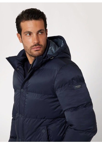 Lacivert Erkek Mont M4BL21WGJ42G7V2 Stretch Puffa Jacke