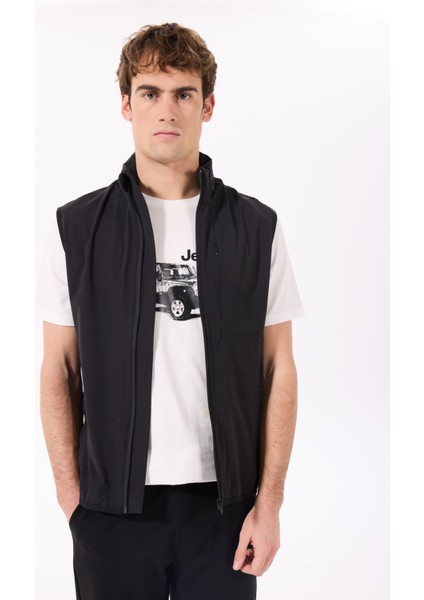 Düz Siyah Erkek Yelek J5SM-YLK7216