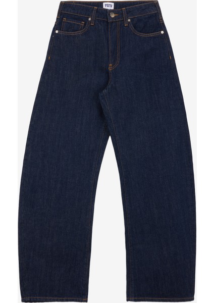 JILL Barrel Fit Rinse Koyu İndigo Kadın Jean Pantolon