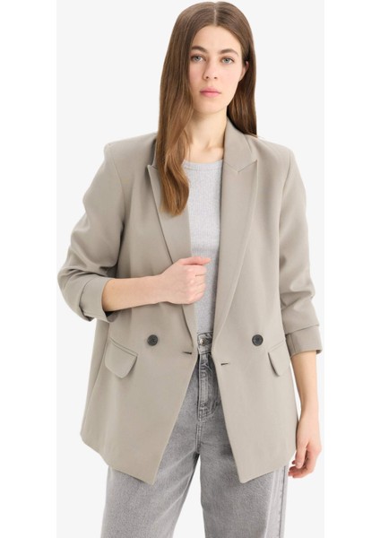 Oversize Geniş Kalıp Ceket Yaka Cepli Düğmeli Blazer Ceket C2457AX25SP modelleri