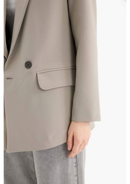 Oversize Geniş Kalıp Ceket Yaka Cepli Düğmeli Blazer Ceket C2457AX25SP indirimleri