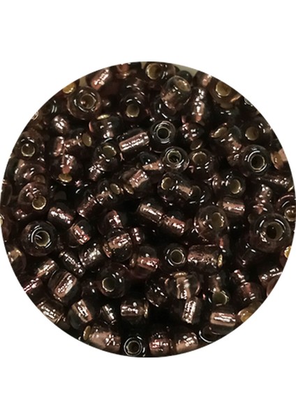 Dökme Cam Kum Boncuk (8/0) 3 mm - 20 Gram - Şefaff Alacalı Kahve - BNC172