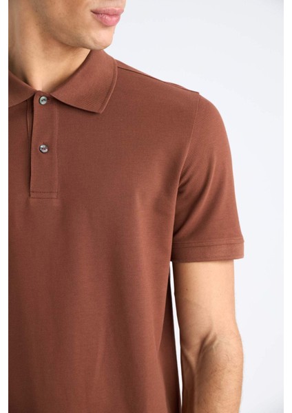 %100 Pamuk Regular Fit Polo Yaka Kısa Kollu Basic Düz Pike Kumaş Tişört C1293AX25SP indirimleri