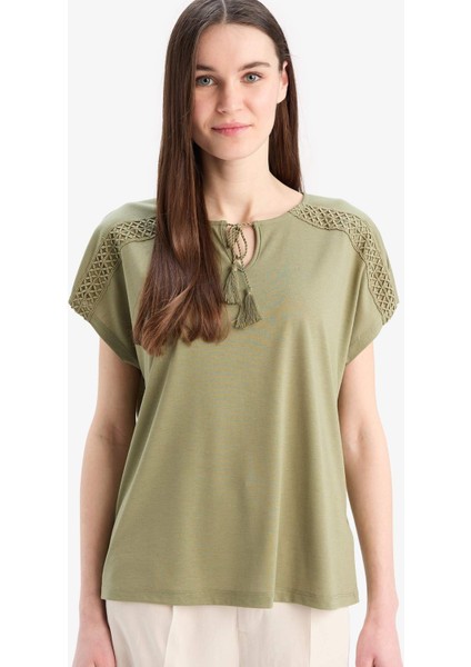 Bisiklet Yaka Kısa Kollu Tişört C1874AX25SP