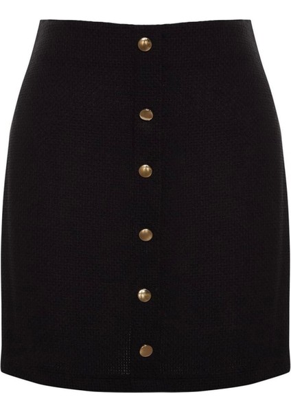 Moda Büyük Beden Regular Düz Desen Resmi Mini Boy Düz Basic Tüvit Dokuma Büyük Beden Etek
