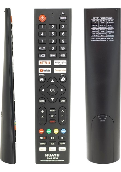 Huayu Kl RM-L1730 Netflıx-Youtube-Google Play Tuşlu Unıversal LCD LED Tv Kumanda (4172)