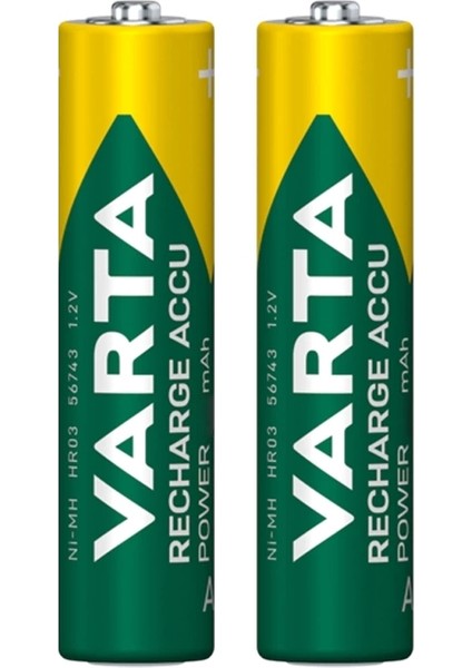 Varta Nı-Mh 1.2V 800 Mah HR03 Aaa Şarjlı 2li Ince Kalem Pil (4172)