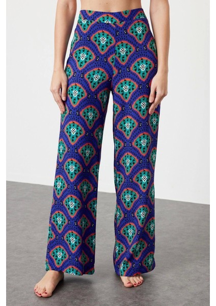 Moda Dokuma Düz Gömlek Yaka Plaj Etnik Desenli Kuşaklı Dokuma Kimono Pantolon Takım indirimleri